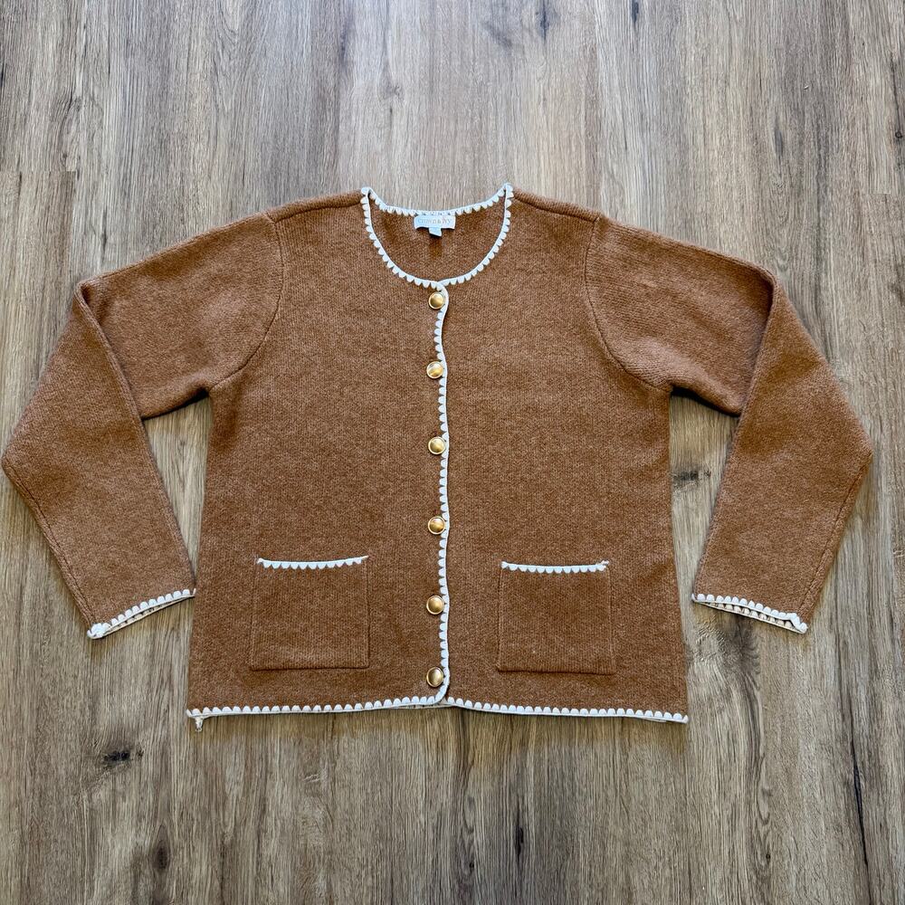 Crown & Ivy Brown Jacket Sweater Cardigan Women’s Size Medium